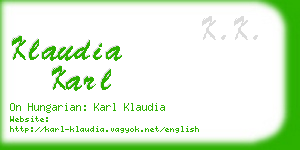 klaudia karl business card